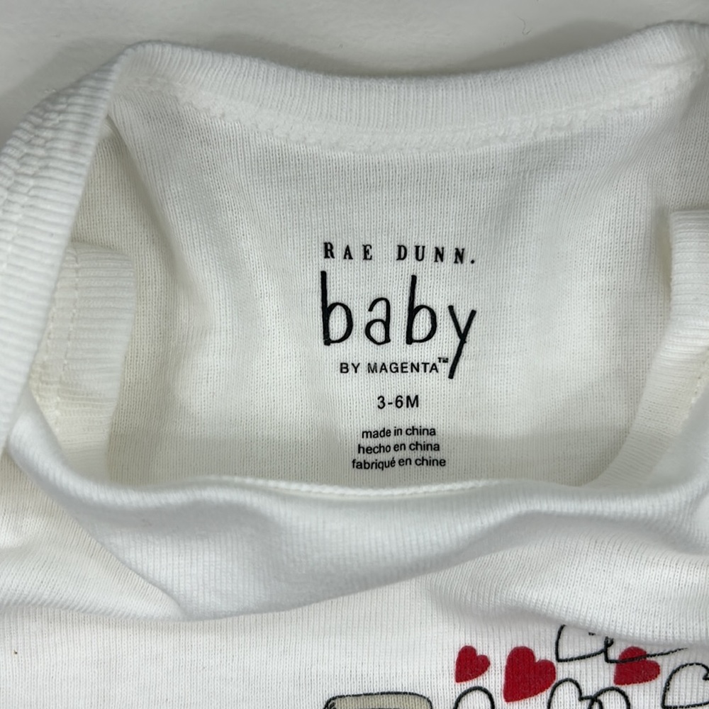 Rae Dunn baby with hearts outfit perfect for your little valentine. - Picture 3 of 5